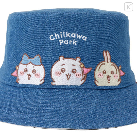 Japan Chiikawa Reversible Wide Brim Sun Hat - Chiikawa & Hachiware & Usagi : Chiikawa Park Flag Denim - 8