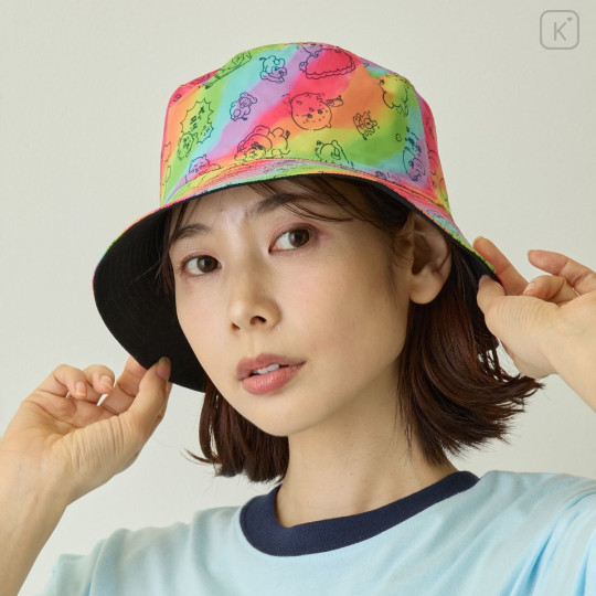 Japan Chiikawa Reversible Wide Brim Sun Hat - Chiikawa & Usagi : Chiikawa Park Nightmare Rainbow - 4