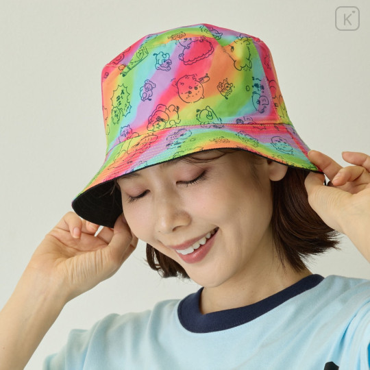 Japan Chiikawa Reversible Wide Brim Sun Hat - Chiikawa & Usagi : Chiikawa Park Nightmare Rainbow - 5