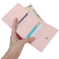 Japan Sanrio Clasp Trifold Wallet - Hello Kitty : Patent Leather Pearl Pink Gold Heart Embossed - 3