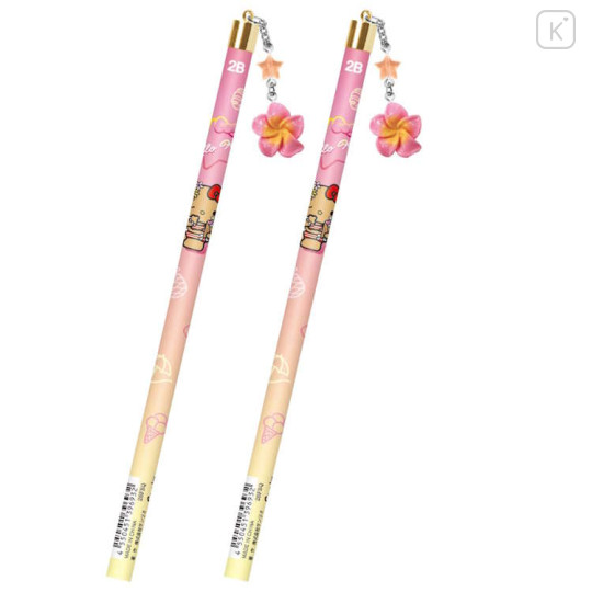 Japan Sanrio Mascot 2B Pencil Set - Hello Kitty : Tan Sunburned Swimsuit Summer - 1