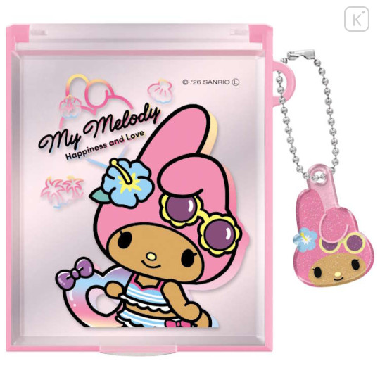 Japan Sanrio Mirror with Charm - My Melody : Tan Sunburned Swimsuit Summer - 1