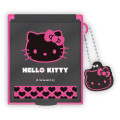 Japan Sanrio Mirror with Charm - Hello Kitty : Black Pink Heart - 1