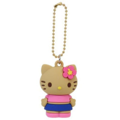 Japan Sanrio Figure Keychain - Hello Kitty : Tan Sunburned Summer