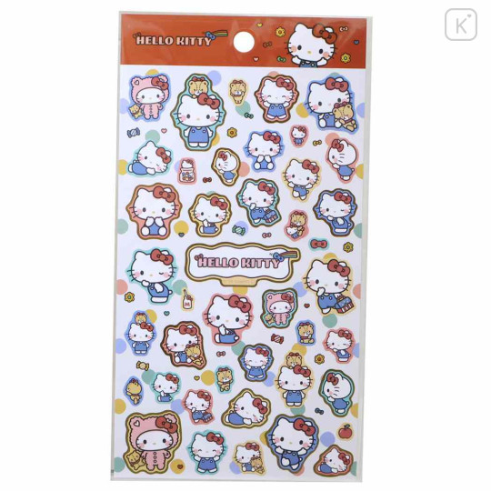 Japan Sanrio Gold Accent Sticker - Hello Kitty & Tiny Chum : Hang Out - 1