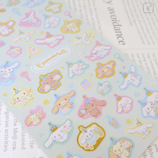 Japan Sanrio Gold Accent Sticker - Cinnamoroll : Party With Friends - 2