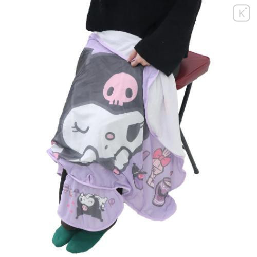 Japan Sanrio Cooling Lap Blanket with Pocket - Kuromi : Purple - 4