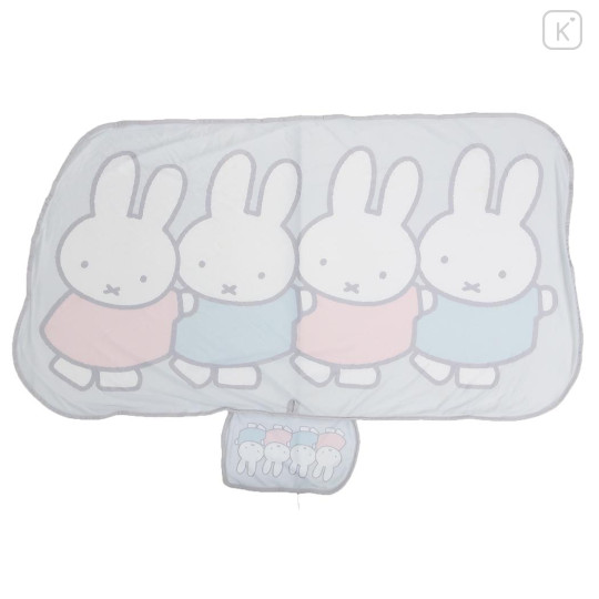Japan Miffy Cooling Lap Blanket with Pocket - Grey - 1