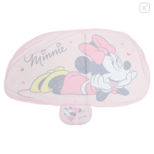 Japan Disney Cooling Lap Blanket with Pocket - Minnie : Pink - 1