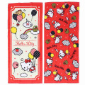 Japan Sanrio Shirred Face Towel Set - Hello Kitty & Tiny Chum : Balloon Party Red - 1