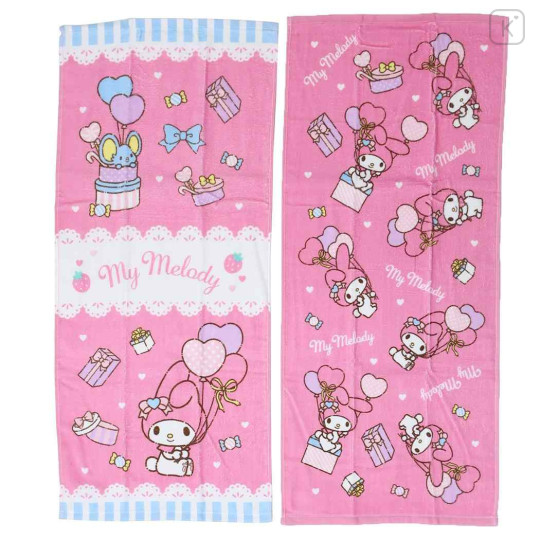 Japan Jacquard Face Towel - My Melody : Balloon Party Pink - 1