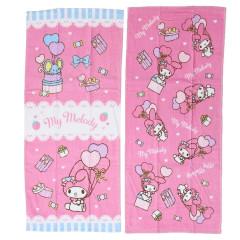 Japan Jacquard Face Towel - My Melody : Balloon Party Pink