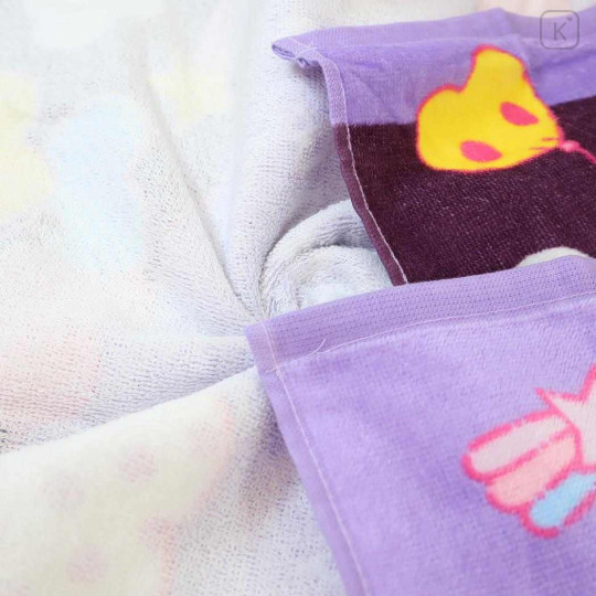 Japan Sanrio Jacquard Face Towel - Kuromi : Balloon Party Purple Black - 2