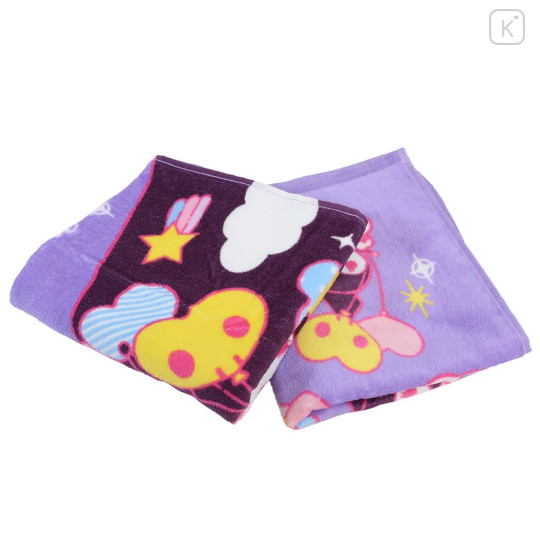 Japan Sanrio Jacquard Face Towel - Kuromi : Balloon Party Purple Black - 3