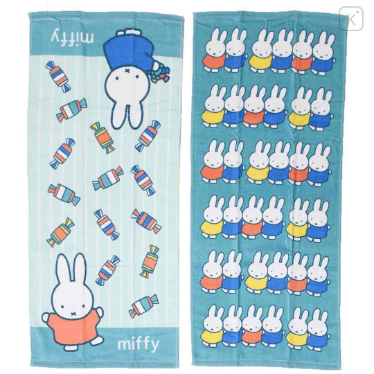 Japan Miffy Shirred Face Towel Set - Turquoise - 1