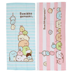 Japan San-X Jacquard Face Towel - Sumikko Gurashi : Crane Game Blue Pink