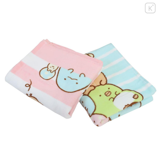 Japan San-X Jacquard Face Towel - Sumikko Gurashi : Crane Game Blue Pink - 3