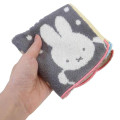 Japan Miffy Jacquard Mini Towel Handkerchief - Boris & Miffy Grey Black - 3