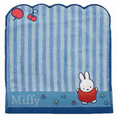 Japan Miffy Jacquard Mini Towel Handkerchief - Striped Blue