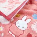 Japan Miffy Jacquard Mini Towel Handkerchief - Flower Pale Red - 2