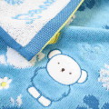 Japan Miffy Jacquard Mini Towel Handkerchief - Boris : Flower Pale Navy - 2