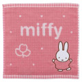 Japan Miffy Jacquard Mini Towel Handkerchief - Gingham Pale Red - 1