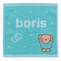Japan Miffy Jacquard Mini Towel Handkerchief - Boris : Gingham Turquoise - 1