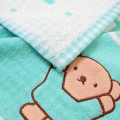 Japan Miffy Jacquard Mini Towel Handkerchief - Boris : Gingham Turquoise - 2