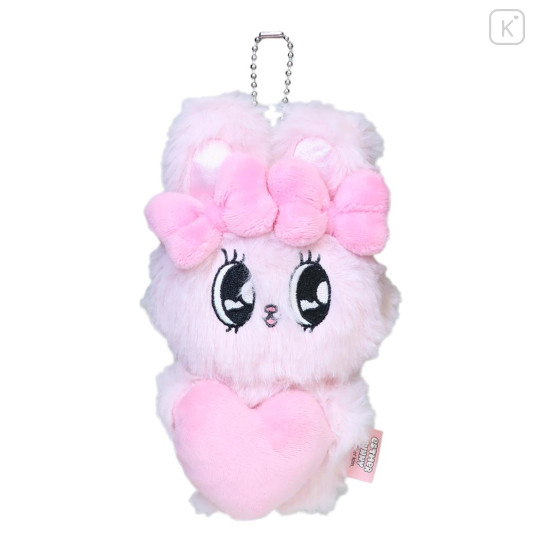Japan Esther Bunny Magnet Plush Keychain - Heart Pink - 1