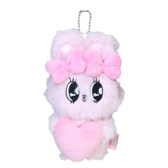 Japan Esther Bunny Magnet Plush Keychain - Heart Pink