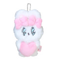 Japan Esther Bunny Magnet Plush Keychain - Heart White - 1