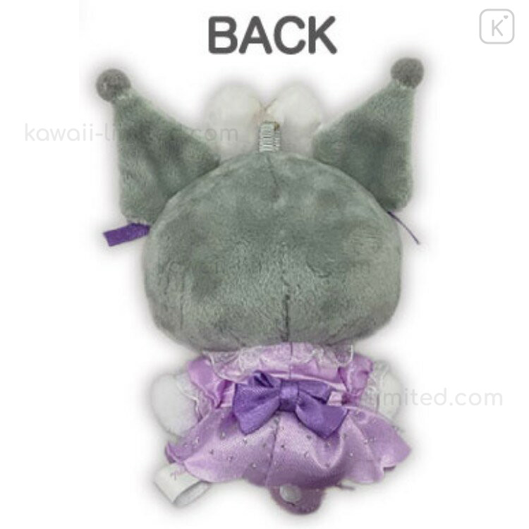 Japan Sanrio Plush Mascot Retractable Reel Keychain - Kuromi