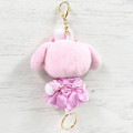 Japan Sanrio Plush Mascot Retractable Reel Keychain - My Melody : Bunnies Ballerina Rabbit - 2