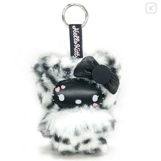 Japan Sanrio Plush Mascot Keychain - Hello Kitty : Fine Face Monochrome Leopard - 1