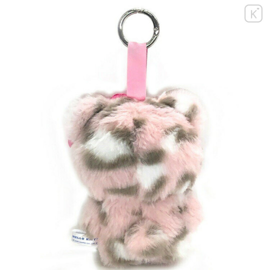 Japan Sanrio Plush Mascot Keychain - Hello Kitty : Fine Face Leopard Pink - 2