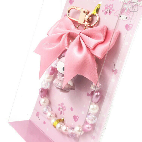 Japan Sanrio Beaded Phone Charm Hand Strap - My Melody : Bunnies Ballerina Rabbit - 2