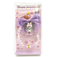 Japan Sanrio Beaded Phone Charm Hand Strap - Kuromi : Bunnies Ballerina Rabbit