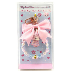 Japan Sanrio Beaded Phone Charm Hand Strap - My Sweet Piano : Bunnies Ballerina Rabbit
