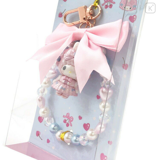 Japan Sanrio Beaded Phone Charm Hand Strap - My Sweet Piano : Bunnies Ballerina Rabbit - 2