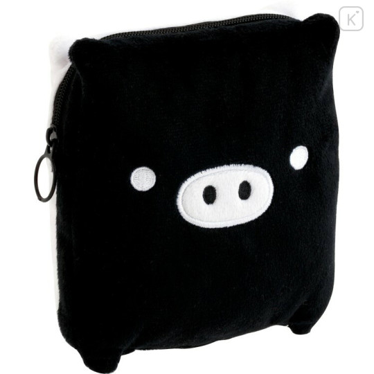 Japan San-X Face-shaped Pouch - Monokuro Boo : Universe San-X Town Smile Black - 1