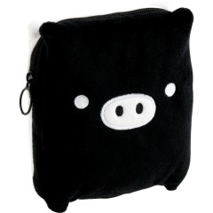 Japan San-X Original Face-shaped Pouch - Monokuro Boo : Universe San-X Town Smile Black
