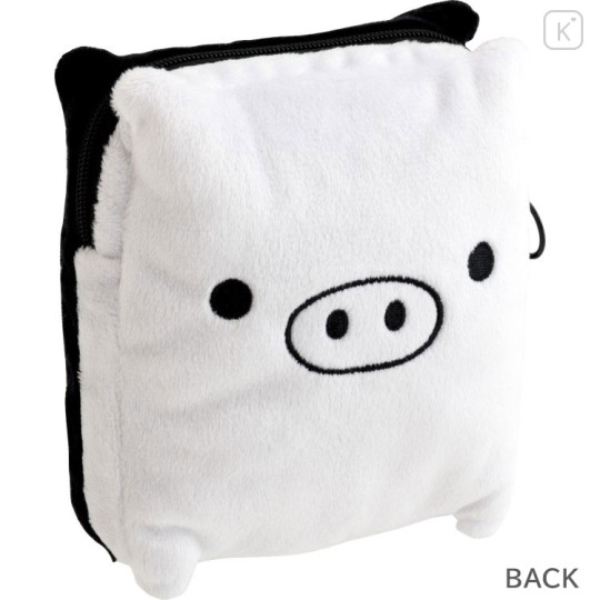 Japan San-X Original Face-shaped Pouch - Monokuro Boo : Universe San-X Town Smile Black - 2