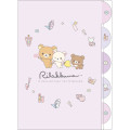 Japan San-X 5 Pockets A4 Clear File - Rilakkuma : Makeup Rilakkuma Light Purple - 1