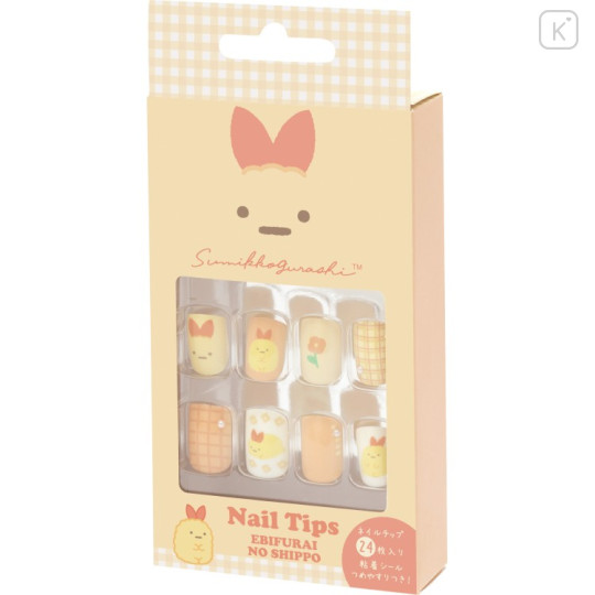 Japan San-X Original Nail Tips - Sumikko Gurashi : Ebifurai no Shippo Fried Shrimp Tail Flower - 1