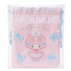 Japan Sanrio Drawstring Bag - My Sweet Piano : Bunnies Ballerina Rabbit