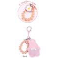 Japan Miffy Embroidered Patch Mascot Bag Charm Keychain - Orange Flower Bead Bijou - 2