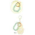 Japan Miffy Embroidered Patch Mascot Bag Charm Keychain - Mint Flower Bead Bijou - 2