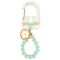Japan Miffy Acrylic Carabiner with Charm - Mint Flower Bead Bijou - 1