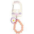 Japan Miffy Acrylic Carabiner with Charm - Orange Flower Bead Bijou - 1