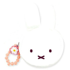 Japan Miffy Face-shaped Pouch with Carabiner - Orange Flower Bead Bijou